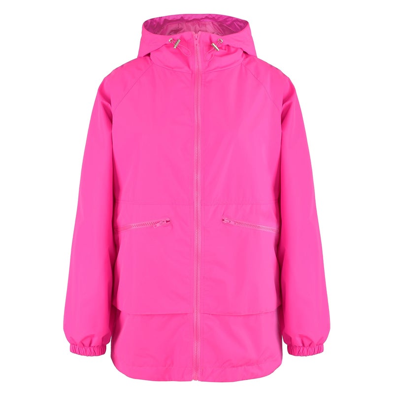 PESION Women Waterproof Lightweight Rain Jacket Active Outdoor Hooded Raincoat, Hot Pink, Medium - Image 5