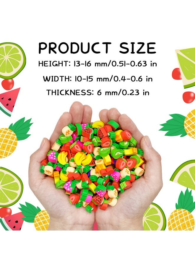 ZAKVOOR 300 Pieces Fruit Mini Erasers For Kids Assortment Novelty Pencil Erasers Bulk For Students Party Favor Home School Work Classroom Rewards Prizes Gift - Image 2