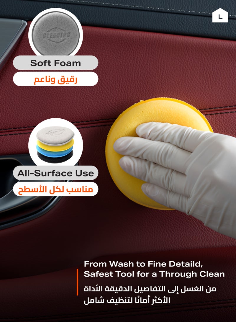 LAWAZIM Wax Applicator Pads - 12 Piece, 10.5x1.8cm - Car Wax Applicator, Buffing & Detail Polishing Foam Pads, Reusable & Washable Oil Applicator - Ideal for Car Cleaning, Polishing, and Detailing - Image 5