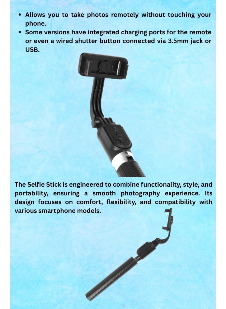 Rechargeable Selfie Stick Tripod with LED Light, Wireless Remote, and 360° Rotation, Adjustable Brightness for Vlogging, Live Streaming, and Travel Photography - Image 4