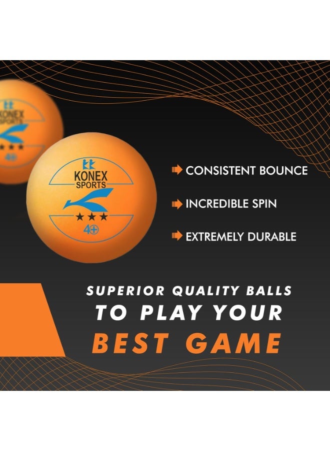 KONEX 40+ Plastic Table Tennis Balls Pack of 6 | High Performance 3-Star ABS TT Balls for Professional Matches and Training | Ideal for Adults & Kids (Orange) - Image 4