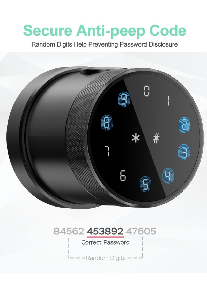 SOLARAE Fingerprint Door Lock with App Smart Door Lock Keypad Door Lock Biometric Door Lock Smart Knob for Bedrooms, Cloakroom, Apartments Offices, Hotels, Airbnb - Image 3