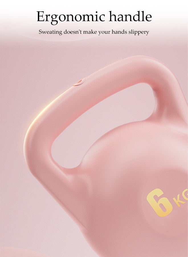 DUNISO كرة كيتل بيل ناعمة، كرة كيتل بيل لتدريب القوة مع مقبض مضاد للانزلاق، معدات تمارين قابلة للتعديل مملوءة بالماء، للتمارين المنزلية، 6 كجم، وردي - Image 4