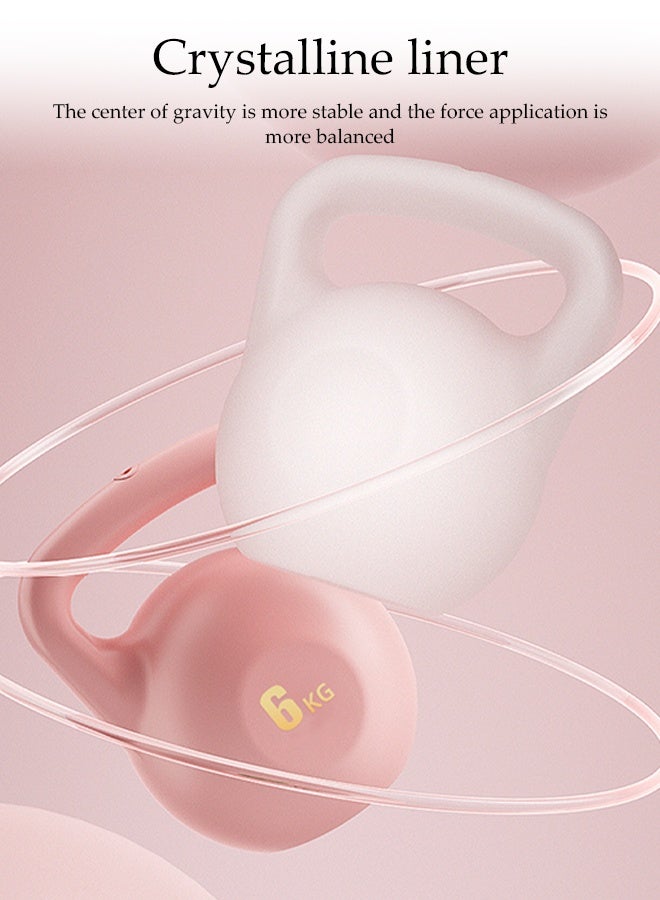 DUNISO كرة كيتل بيل ناعمة، كرة كيتل بيل لتدريب القوة مع مقبض مضاد للانزلاق، معدات تمارين قابلة للتعديل مملوءة بالماء، للتمارين المنزلية، 6 كجم، وردي - Image 5