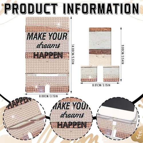 Kenning 8 Pcs Inspirational Diamond Painting Cell Phone Stand DIY 5D Full Crystal Acrylic Motivational Diamond Art Phone Holders Kits for Beginner Adults DIY Crafts Positive Gifts - Image 3
