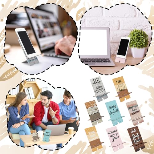 Kenning 8 Pcs Inspirational Diamond Painting Cell Phone Stand DIY 5D Full Crystal Acrylic Motivational Diamond Art Phone Holders Kits for Beginner Adults DIY Crafts Positive Gifts - Image 2