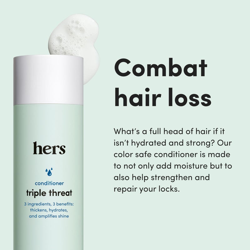hers Triple Threat Conditioner for Women - Thickening, Moisturizing, Reduces Shedding - Color Safe Hair Loss Conditioner - Napa Rose - 6.4 fl oz - Image 2