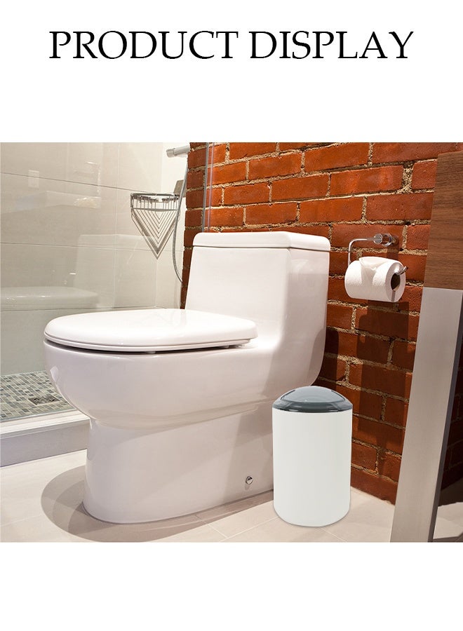 DUNISO 6 Pieces of Bathroom Accessories Set，Plastic Gift Set，Smooth Circular Electroplated Bathroom Set，With Trash Can, Soap Dish, Toilet Brush, Mouthwash Cup, Lotion Bottle, Toothbrush Holder，White  - Image 5