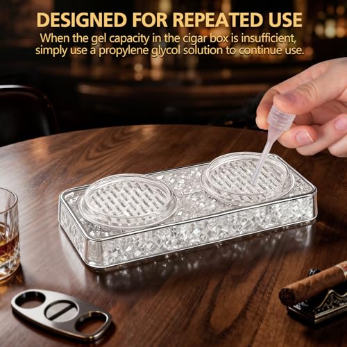 HUQRXFI Pre-Filled Cigar Humidifier, Cigar Crystal Gel Humidifier, Suitable for Cigar Boxes and Cigar Cabinets, Maintains Ideal Humidity at 70% and Keeps Cigars Fresh, Cigar Accessories - Image 5