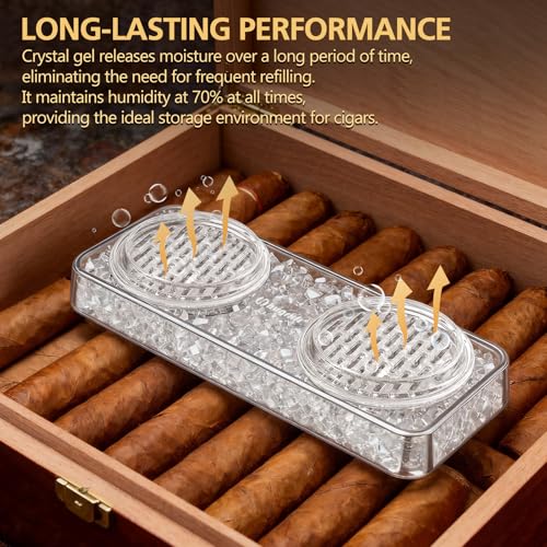 HUQRXFI Pre-Filled Cigar Humidifier, Cigar Crystal Gel Humidifier, Suitable for Cigar Boxes and Cigar Cabinets, Maintains Ideal Humidity at 70% and Keeps Cigars Fresh, Cigar Accessories - Image 4