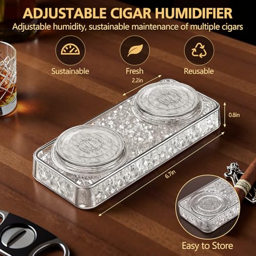 HUQRXFI Pre-Filled Cigar Humidifier, Cigar Crystal Gel Humidifier, Suitable for Cigar Boxes and Cigar Cabinets, Maintains Ideal Humidity at 70% and Keeps Cigars Fresh, Cigar Accessories - Image 2