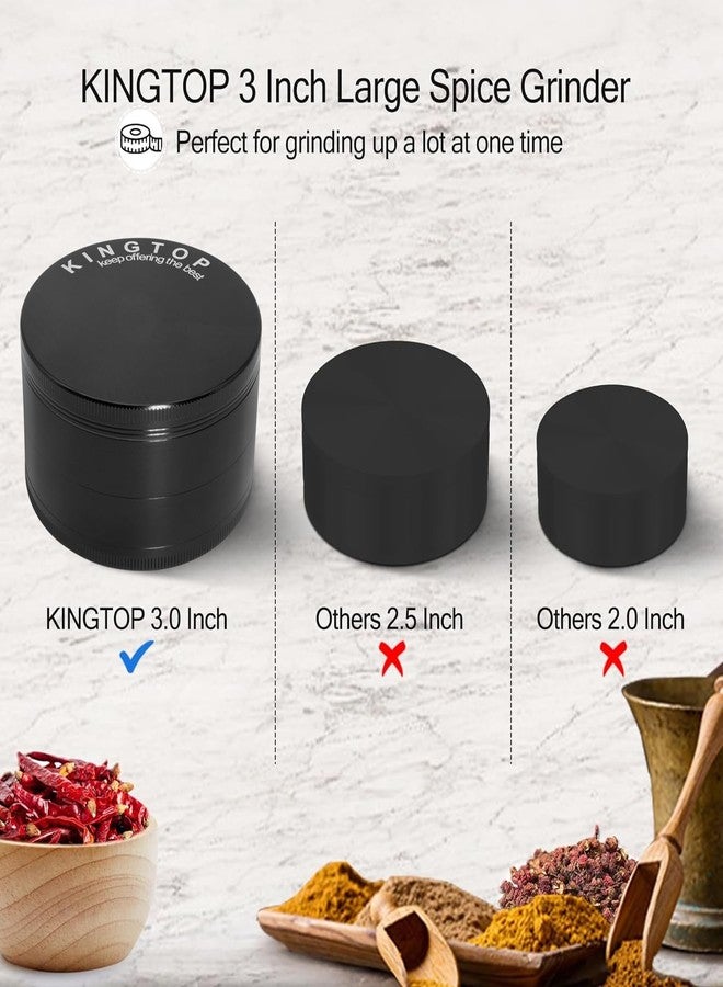KINGTOP Grinder, Large 3" Spice Grinder (Midnight Black) - Image 4