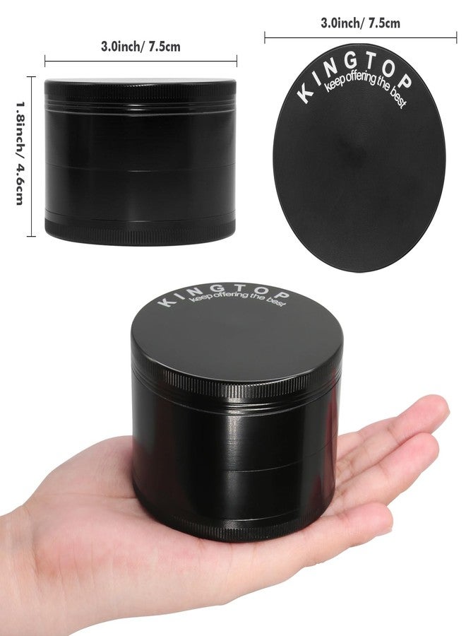KINGTOP Grinder, Large 3" Spice Grinder (Midnight Black) - Image 2