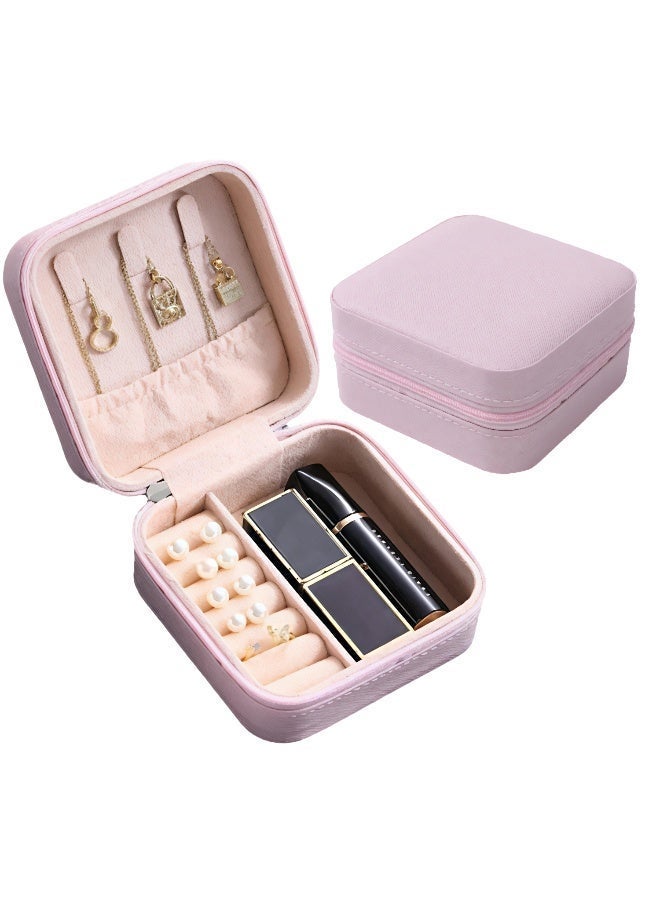 LAZER Jewellery Organiser Pink Portable Storage Box for Women - Image 1