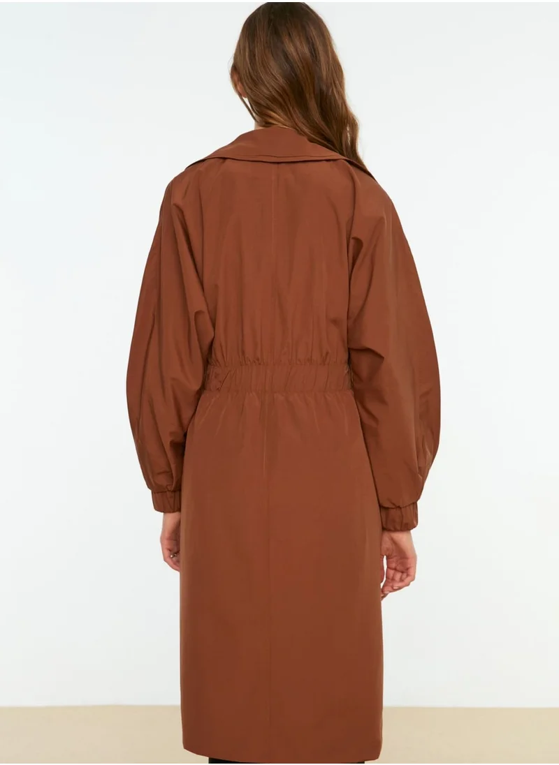 trendyol Ruched Waist Oversized Coat