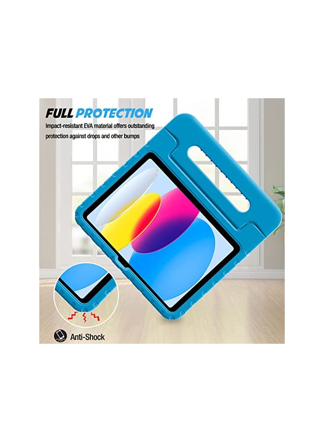 ProCase Kids Case for iPad 10th Generation 10.9 Inch 2022, Shockproof Stand Cover with Convertible Handle Light Weight Kids Friendly Case for Boys Girls Toddlers –Blue