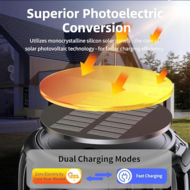 Solar Bug Zapper Outdoor Camping Patio Home Indoor Use Rechargeable With USB Charging And Battery Display 2000V Mosquito Zapper - Image 3