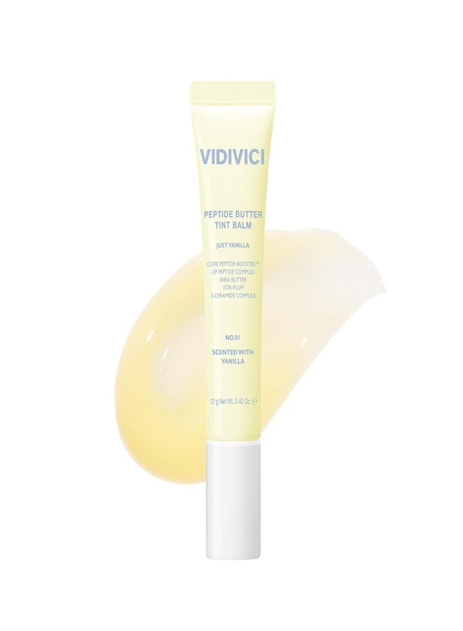 VIDIVICI Peptide Butter Tint Balm | 10 Color Variants, Korean Moisturizing Lip Tint with Melting Peptide Complex & Sheer Tinted Glow - 01 JUST VANILLA (12g, 0.42oz) - Image 1