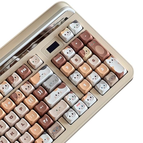 Mao Height Cat Shape Theme keycaps PBT keycaps Customized keycap Set Suitable for 6187104108 Cherry MX Switch and Other Mechanical Keyboards Cat Stacking