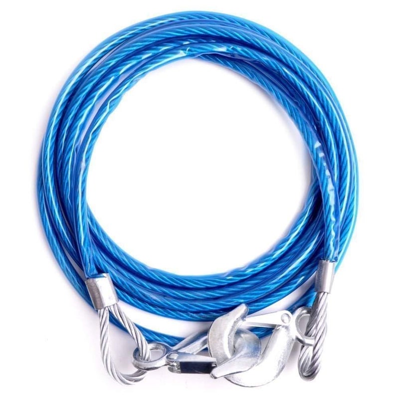 Boriva Towing Cable | Car Heavy Duty | Tow Rope Wire Rope | Capacity Emergency Tow Cable with Self Locking Hook | Line Truck Off Road | Auto Car Cables Tow Rope (14 MM) - Image 1