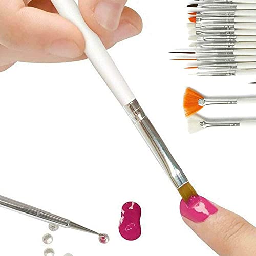 Belicia 20 Pcs Nail Art Gel Design Pen Painting Polish Brush Dotting Drawing Tools Set - Image 4