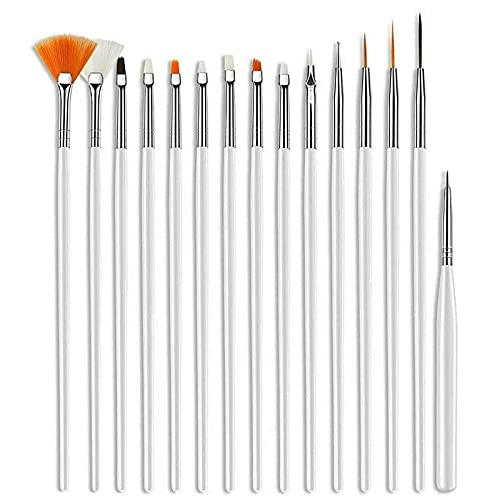 Belicia 20 Pcs Nail Art Gel Design Pen Painting Polish Brush Dotting Drawing Tools Set - Image 2