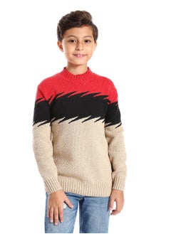Caesar Wool Boys Pullover With Multi Design  - Image 1