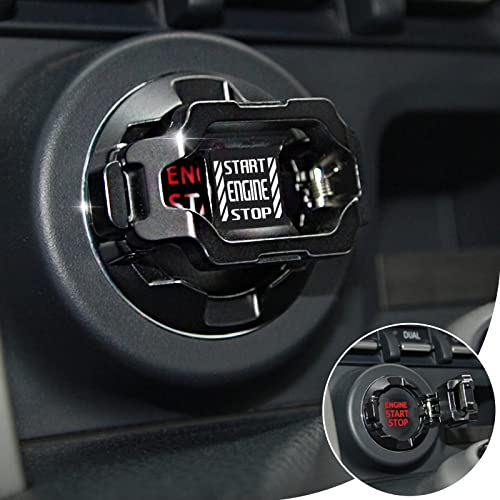 Tybasthe Push Start Button Cover Car Engine Start Stop Button Cover Protector Cool Car Accessories Interior Decor Sticker Motorcycle Key Ignition Switch Cover Black - Image 1