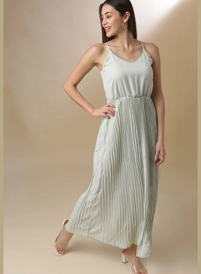 Campus Sutra Pleated Maxi Dress