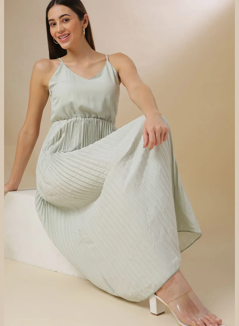 Campus Sutra Pleated Maxi Dress