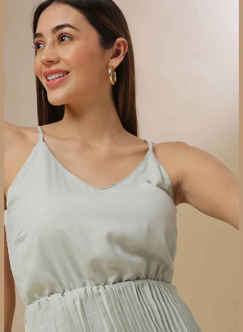 Campus Sutra Pleated Maxi Dress