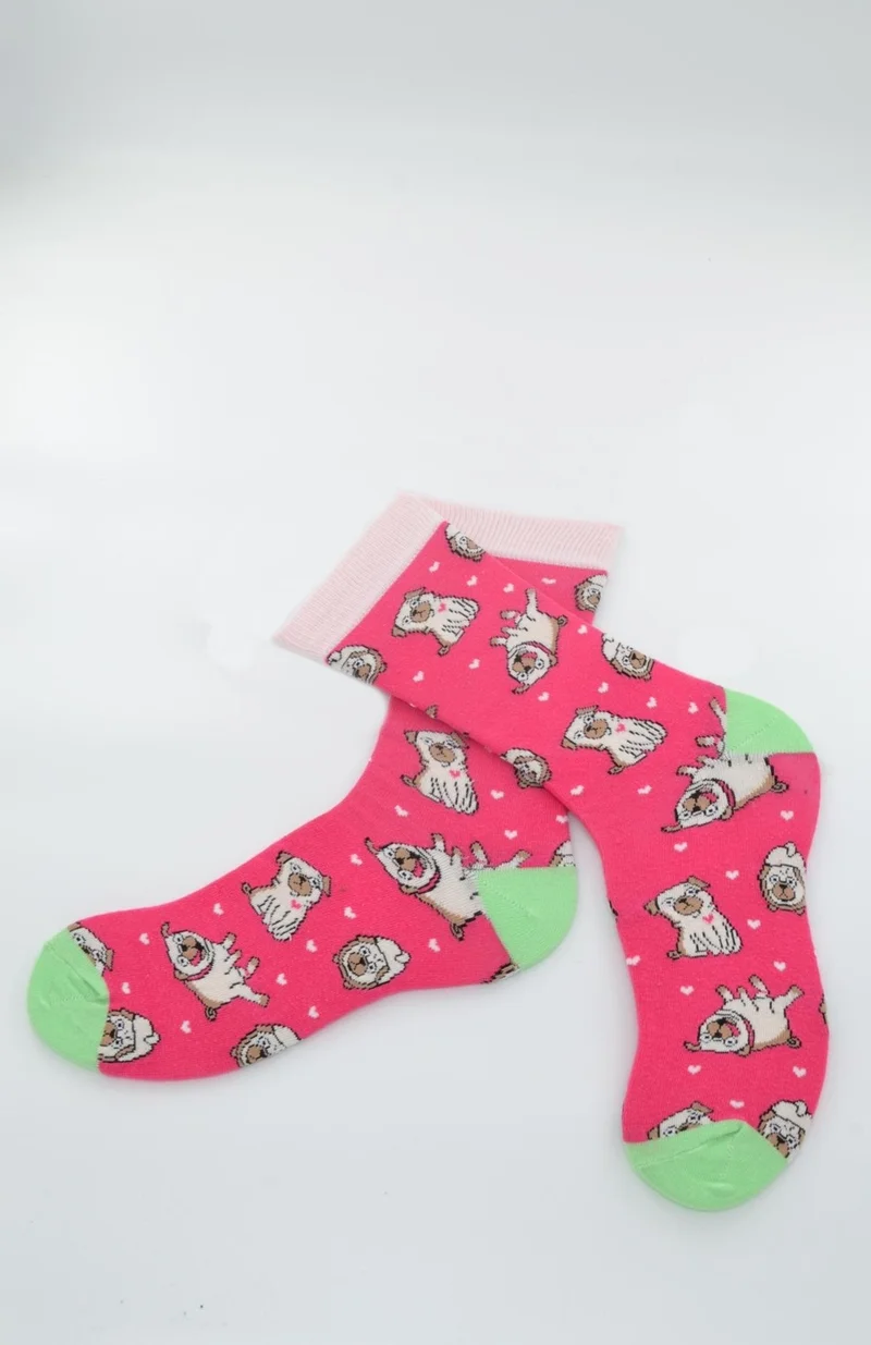 دودي فلورا Animated Men's Socks (Bulldog Dog Pattern) - (40/44)