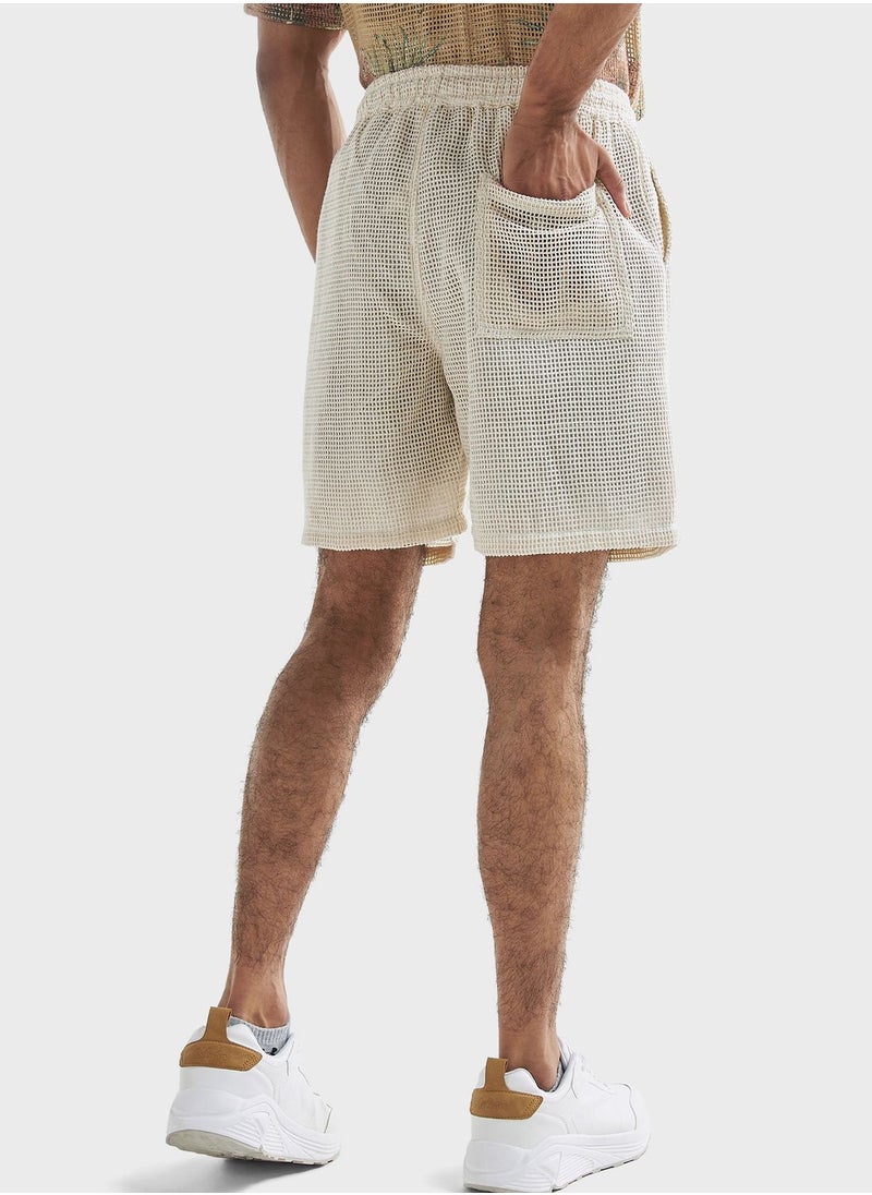 FAV Textured Drawstring Shorts  - Image 2