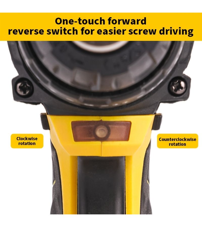 21V Cordless Hammer Drill Electric Screwdriver Type C Charging Port 10 Cell 2000mAh Battery Long Battery Life For Home Repair And Professional Construction - Image 2