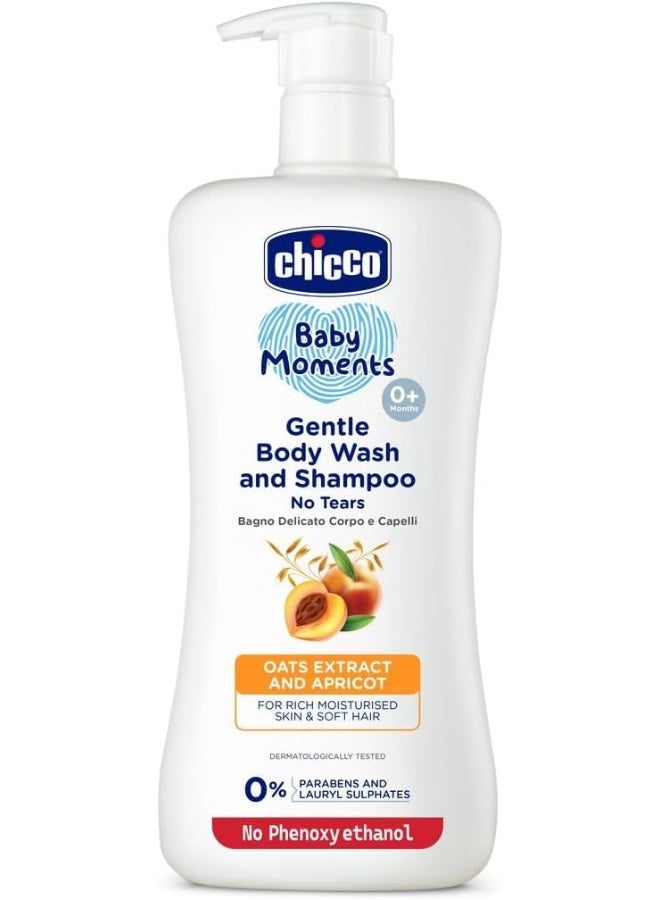 شيكو بيبي مومنتس غسول وشامبو لطيف للجسم بخلاصة الشوفان والمشمش، 500 مل - Image 1