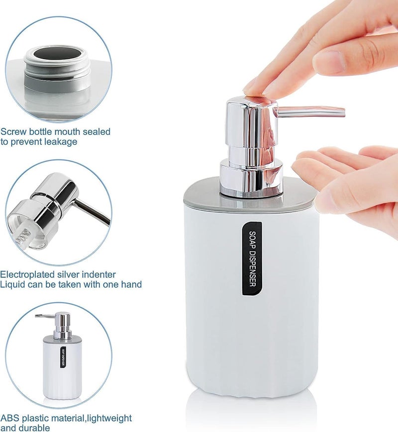 HOME CUBE 8Pcs Bathroom Accessories Set, Soap Dish, Soap Dispenser, Toothbrush Holder, 2 Mouth Wash Cup, Tissue Box, Dustbin, Toilet Brush Holder, Complete Bath Organiser Set for Bathroom (Beige) - Image 4