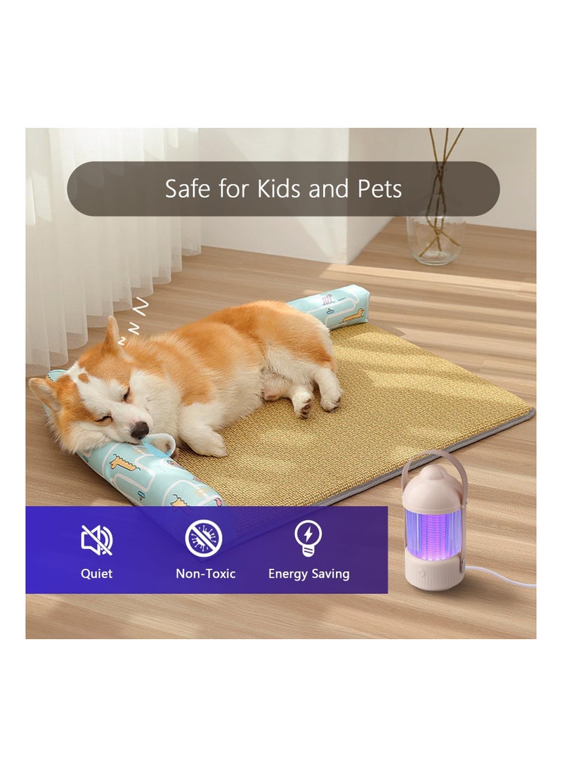 Zikra Portable Wireless Bug Zapper, Electric Mosquito Zapper with Led Light, 5W Mosquito Killer Mosquito Trap, 365nm UV Fly Mosquito Lamp for Bedroom, Balcony, Can be Used for 5-9h (Creamy Yellow) - Image 5