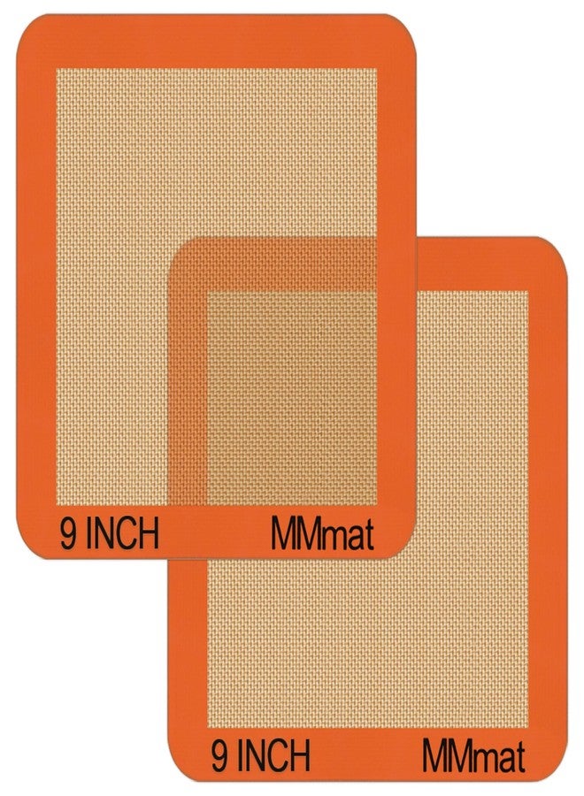 MMmat Silicone Baking Mats Set of 2 Square Non-Stick Reusable Air Fryer Linner - Best German Silicone - 9 inch - Image 1