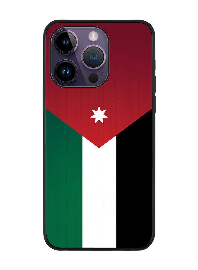 Stylizedd Rugged Black edge case for Apple iPhone 14 Pro Slim fit Soft Case Flexible Rubber Edges Anti Drop TPU Gel Thin Cover - Flag Of Jordan - Image 1