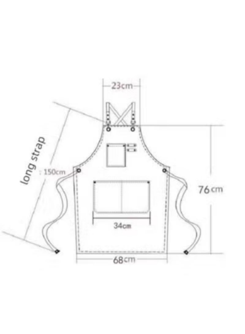 Chef Apron, Cross Back Apron for Women and Men, Cotton Canvas Apron with Adjustable Straps and Large Pockets,Kitchen Cooking Baking Hairstylist Bbq Woodworking Welding Carpenter Work Bib Apron Green - Image 2