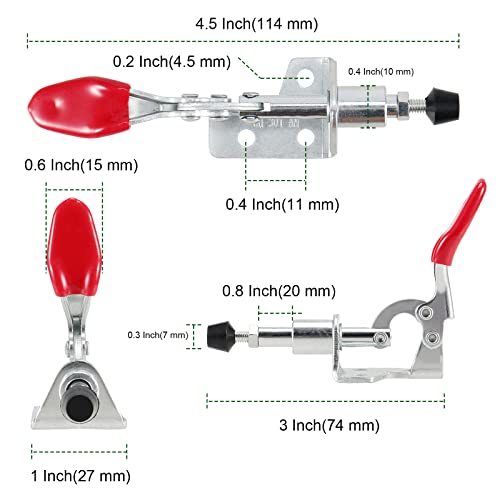 PINGEUI 20 Pack Adjustable Toggle Clamp 301 AM Push Pull Quick Release Action Toggle Clamp for Woodworking Welding - Image 3