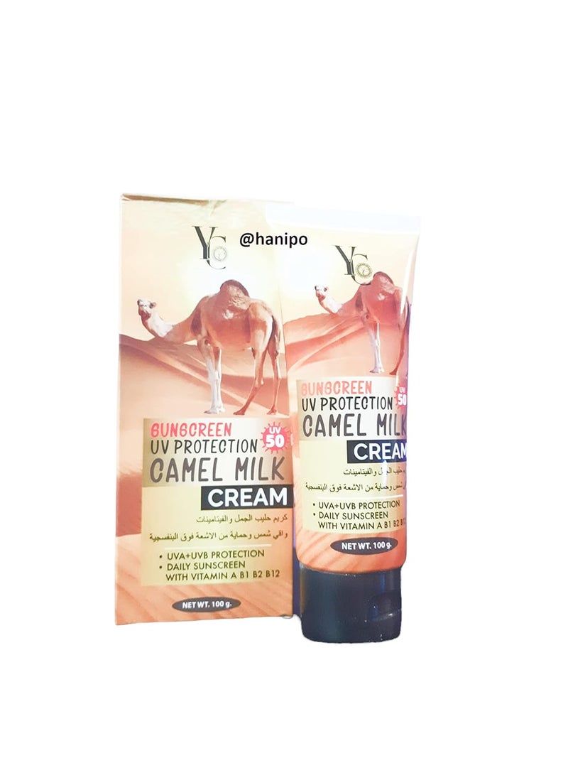 HANI PO YC Camel milk cream SunScreen Uv Protection 100g Pack of 1 Thailand ProductNatural Moisturizing sunblock for women Natural cleansing for women girl men adults Cream for women girls facial cream body cream for women girls - Image 1