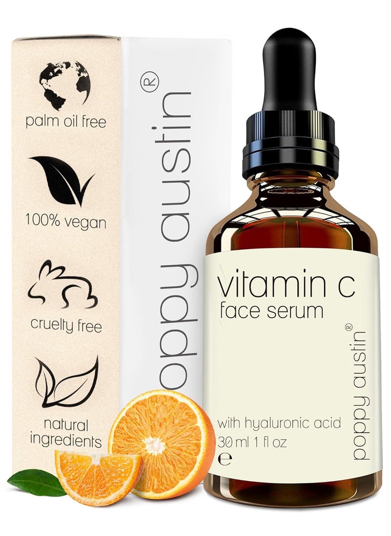 Poppy Austin Poppy Austin Vitamin C Face Serum with Hyaluronic Acid Vitamin C for Face Vit C Serum Vitamin C Oil for Face Vitamin C Facial Serum 1 Oz 