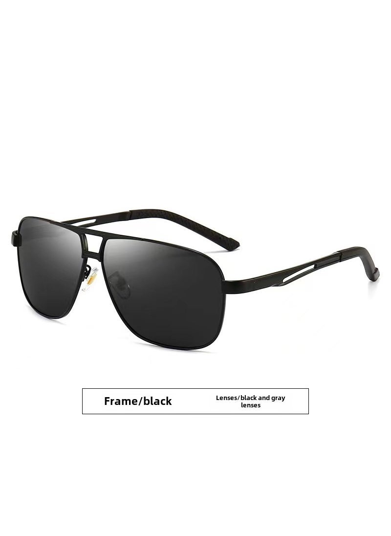 Polarized UV Protection Color-Changing Sunglasses for Men Black frame black and gray piece