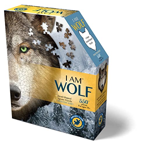 Madd Capp Puzzles - I AM Wolf - 550 pieces - Animal Shaped Jigsaw Puzzle - Image 2