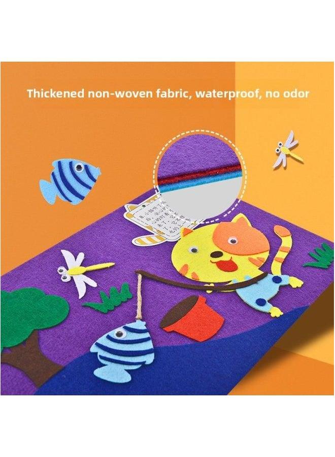 Children's Handmade Self-Made Picture Books Kindergarten Making Diy Material Bag For Early Education Parent-Child Story Books-Color:Greedy Caterpillar (2mm Thickened Opp Bag)  - Image 4
