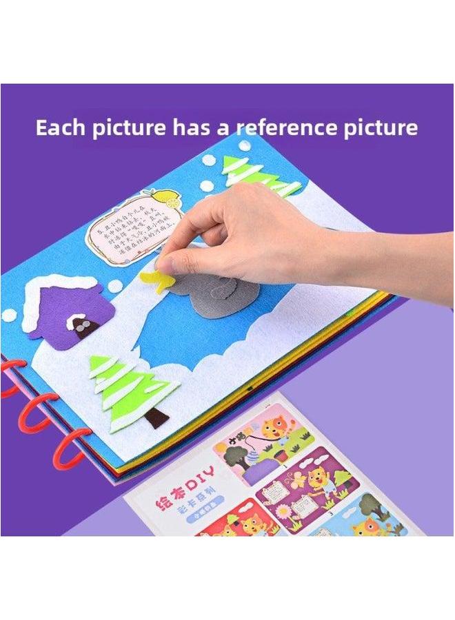 Children's Handmade Self-Made Picture Books Kindergarten Making Diy Material Bag For Early Education Parent-Child Story Books-Color:Greedy Caterpillar (2mm Thickened Opp Bag)  - Image 3