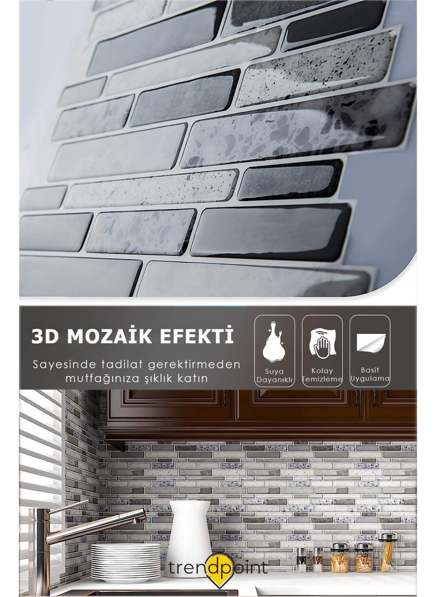 Trendpoint غطاء خلفي لسطح المطبخ لاصق ذاتي بشكل موزاييك 30×30 سم  - Image 1