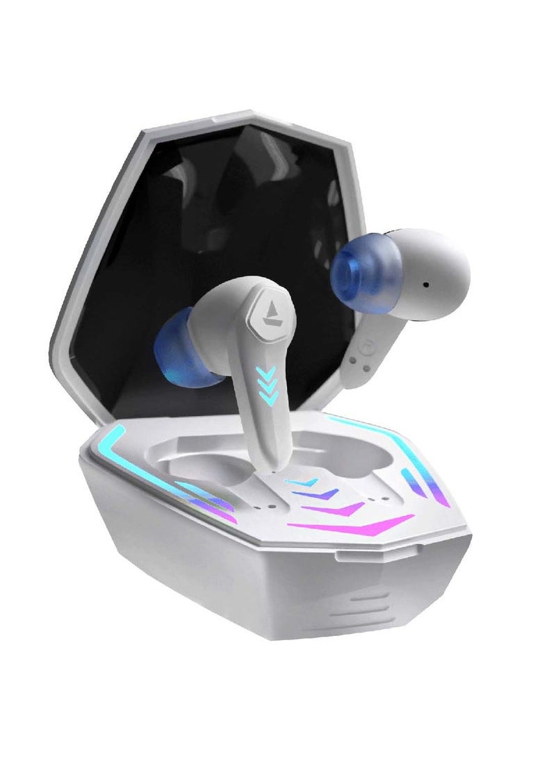TIGER Immortal 131 True Wireless Earbuds White Sabre – 40Hrs Total Playback, Beast Mode with 40ms Ultra Low Latency for Gaming, Dual ENx Mics for Clear Calling, ASAP Charge, Bluetooth v5.3, IPX5 Water Resistance & Ergonomic Fit for Daily Use & Workouts  - Image 1
