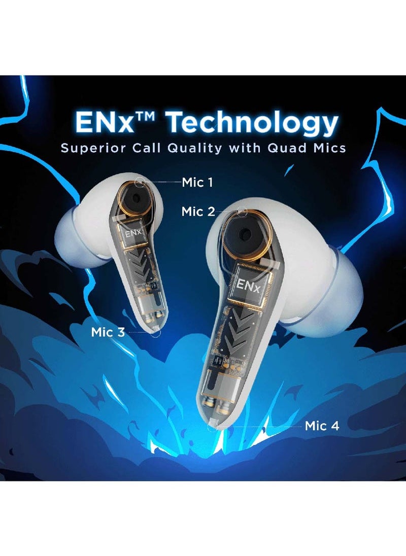 TIGER Immortal 131 True Wireless Earbuds White Sabre – 40Hrs Total Playback, Beast Mode with 40ms Ultra Low Latency for Gaming, Dual ENx Mics for Clear Calling, ASAP Charge, Bluetooth v5.3, IPX5 Water Resistance & Ergonomic Fit for Daily Use & Workouts  - Image 5